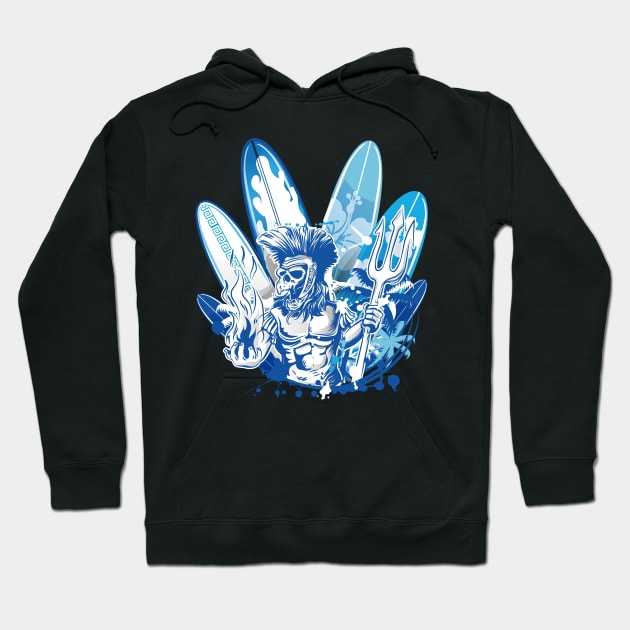 Skull Warrior Greek Surfer Hoodie by Hypnotic Highs